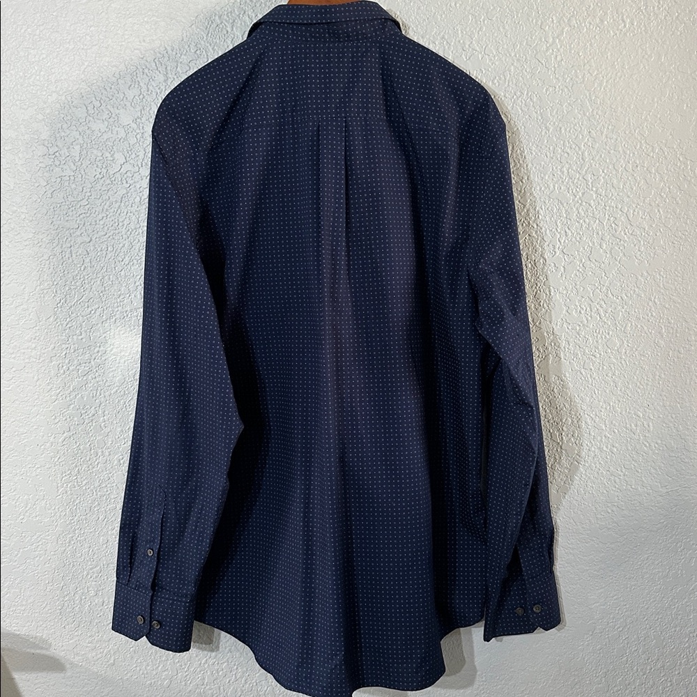 Banana Republic Men Navy Blue Light Blue Flower Long Sleeve Button Down Shirt XL - Picture 7 of 8